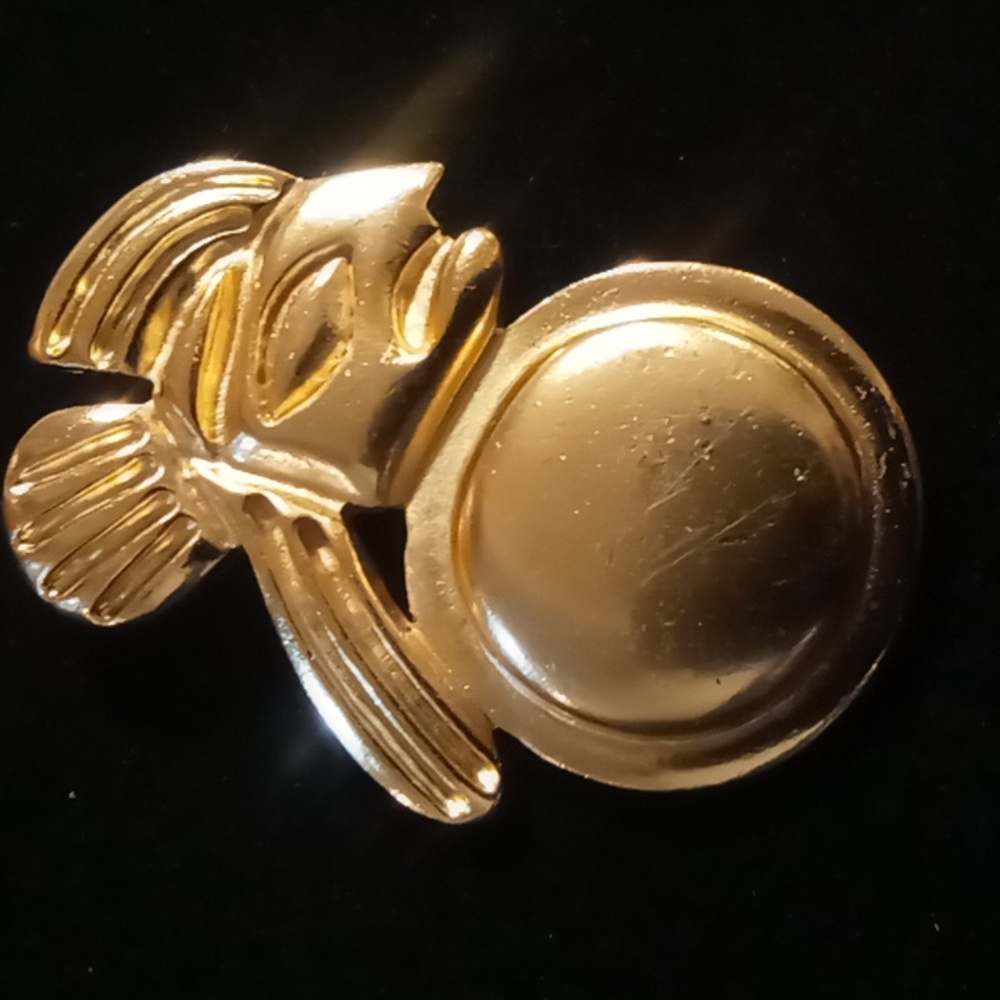 Vintage Ccori incan design gold plated broach Peruvian jewelry designer